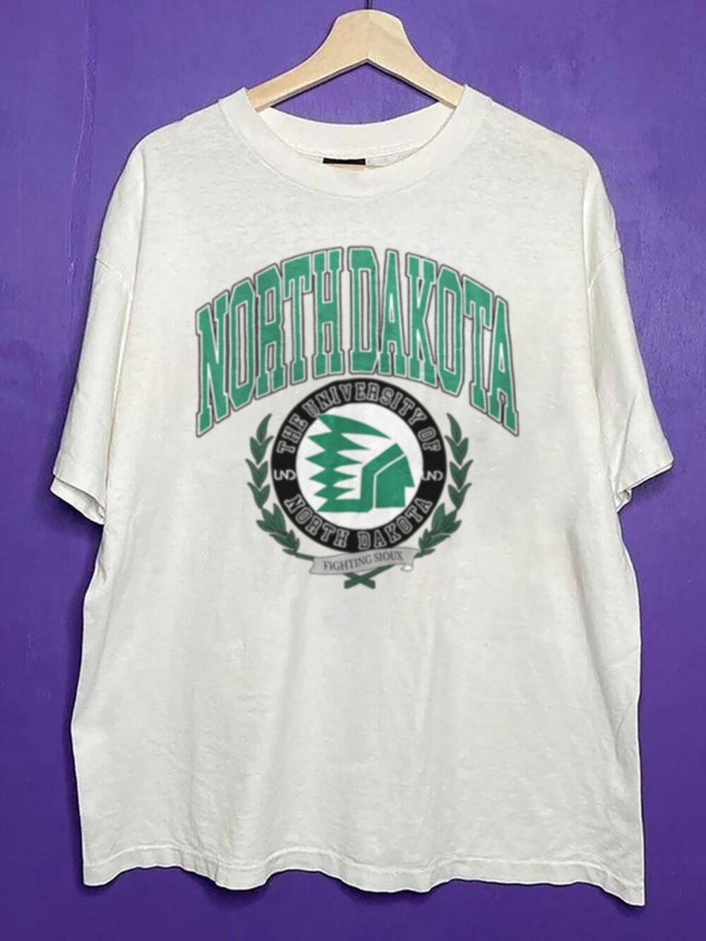 Vintage 90s North Dakota Fighting Football Shirt, University of North Dakota Tee